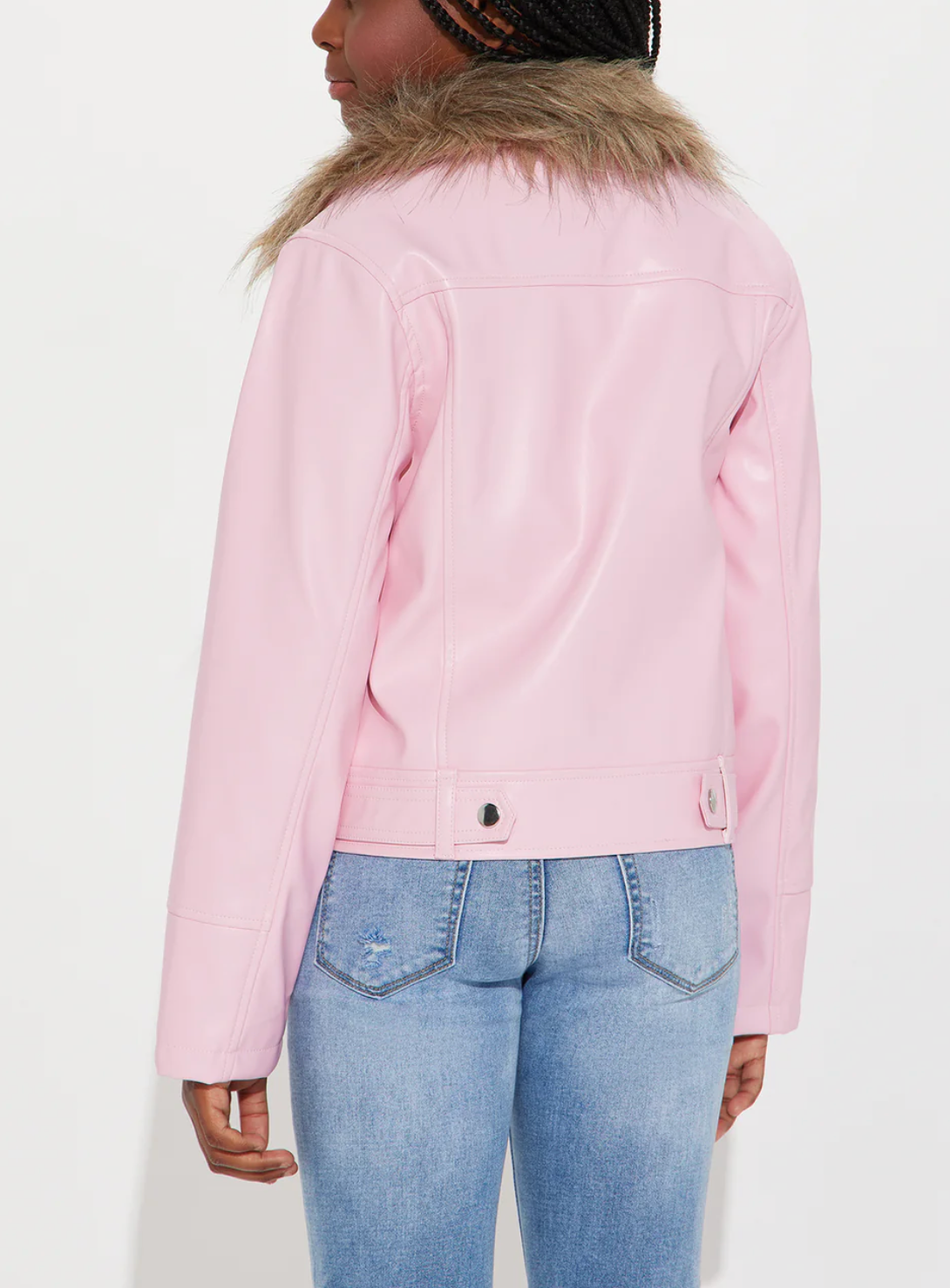 Veste de moto en similicuir fille
