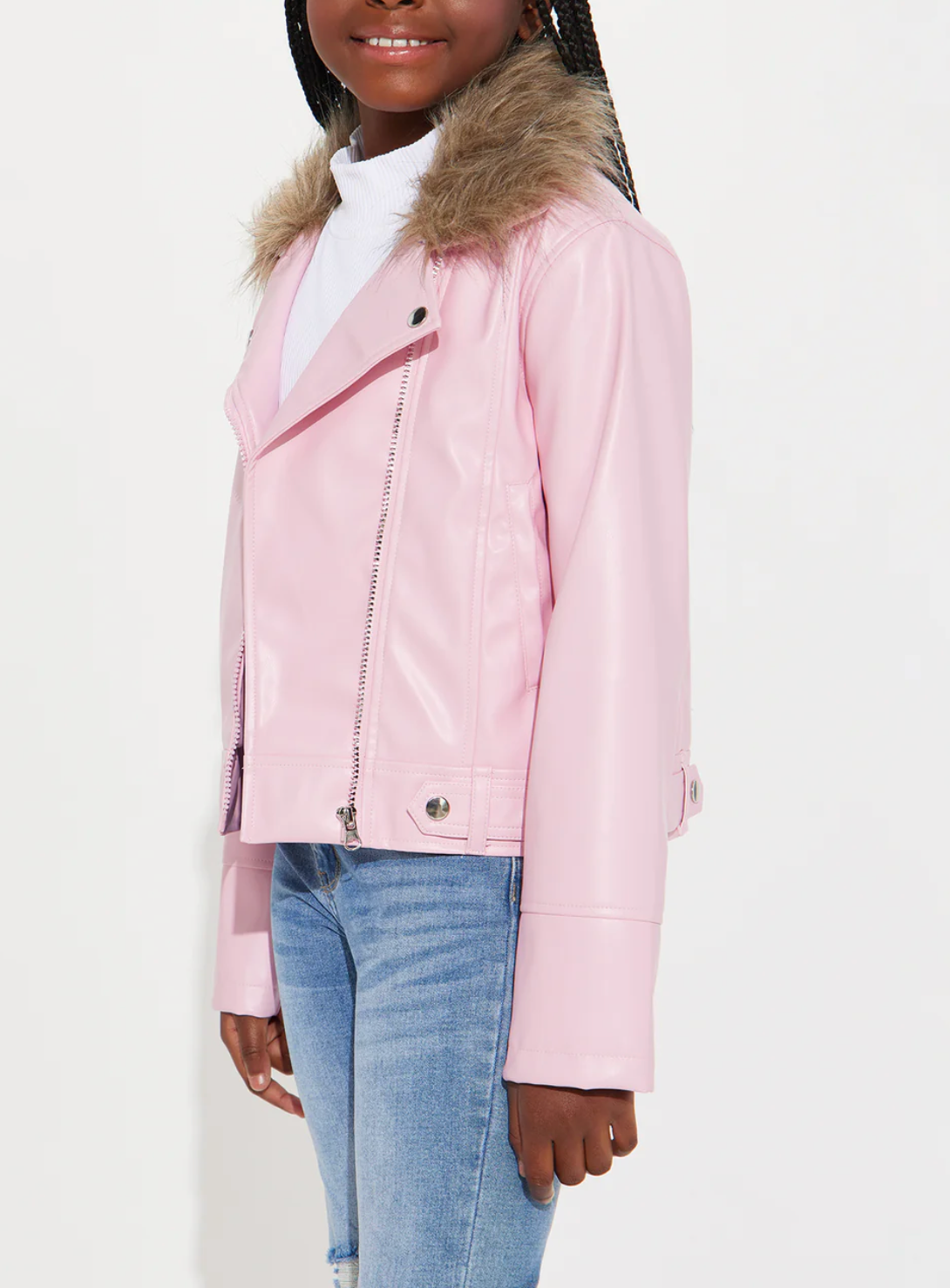 Veste de moto en similicuir fille