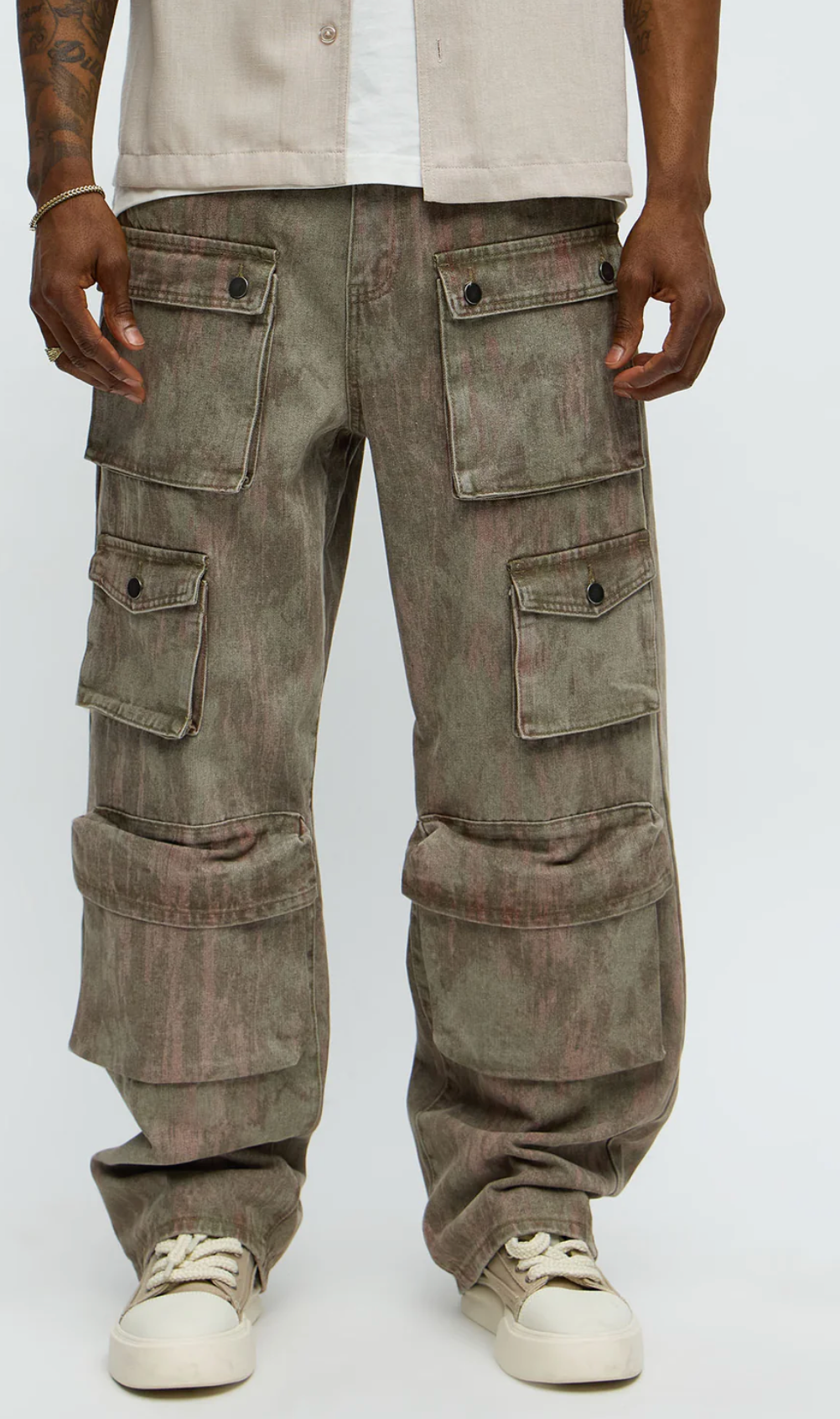 Jean cargo baggy Marron