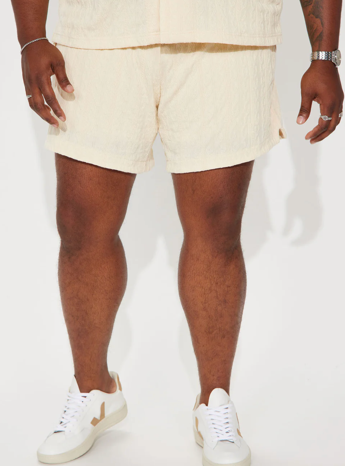 Short en tricot Crème