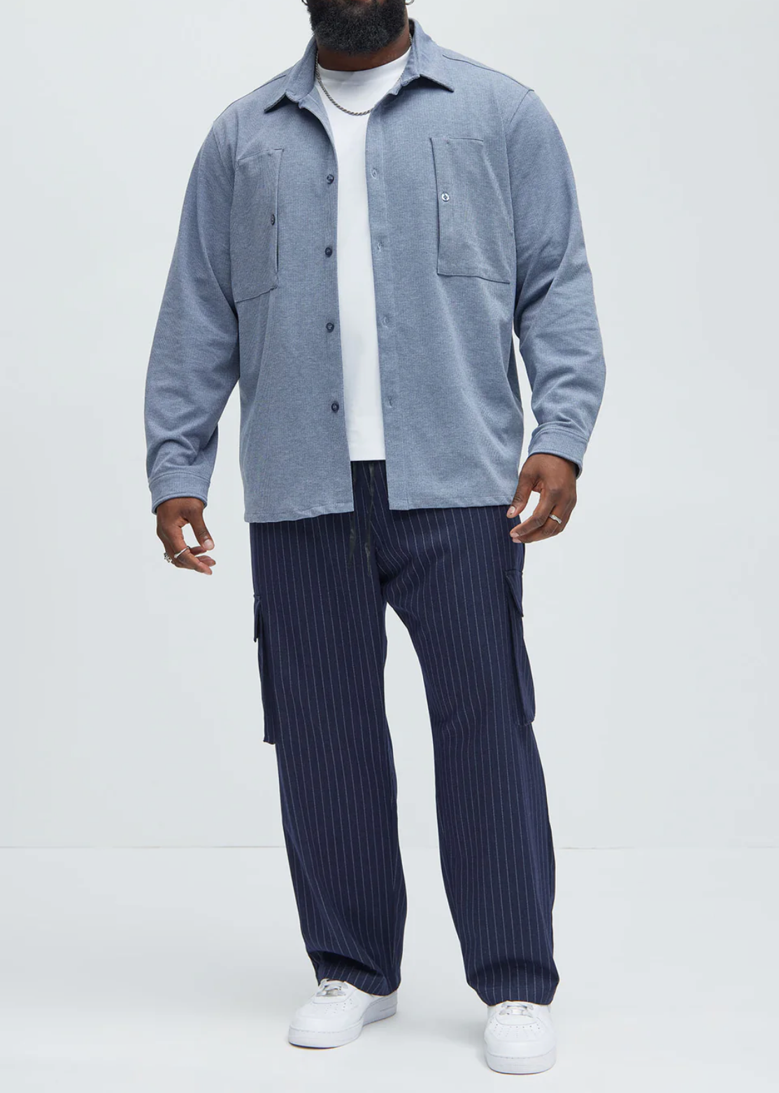 Pantalon cargo décontracté à rayures