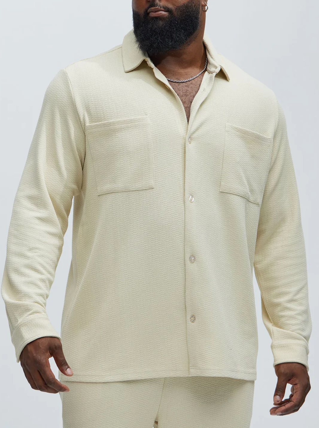 Chemise boutonnée texturée