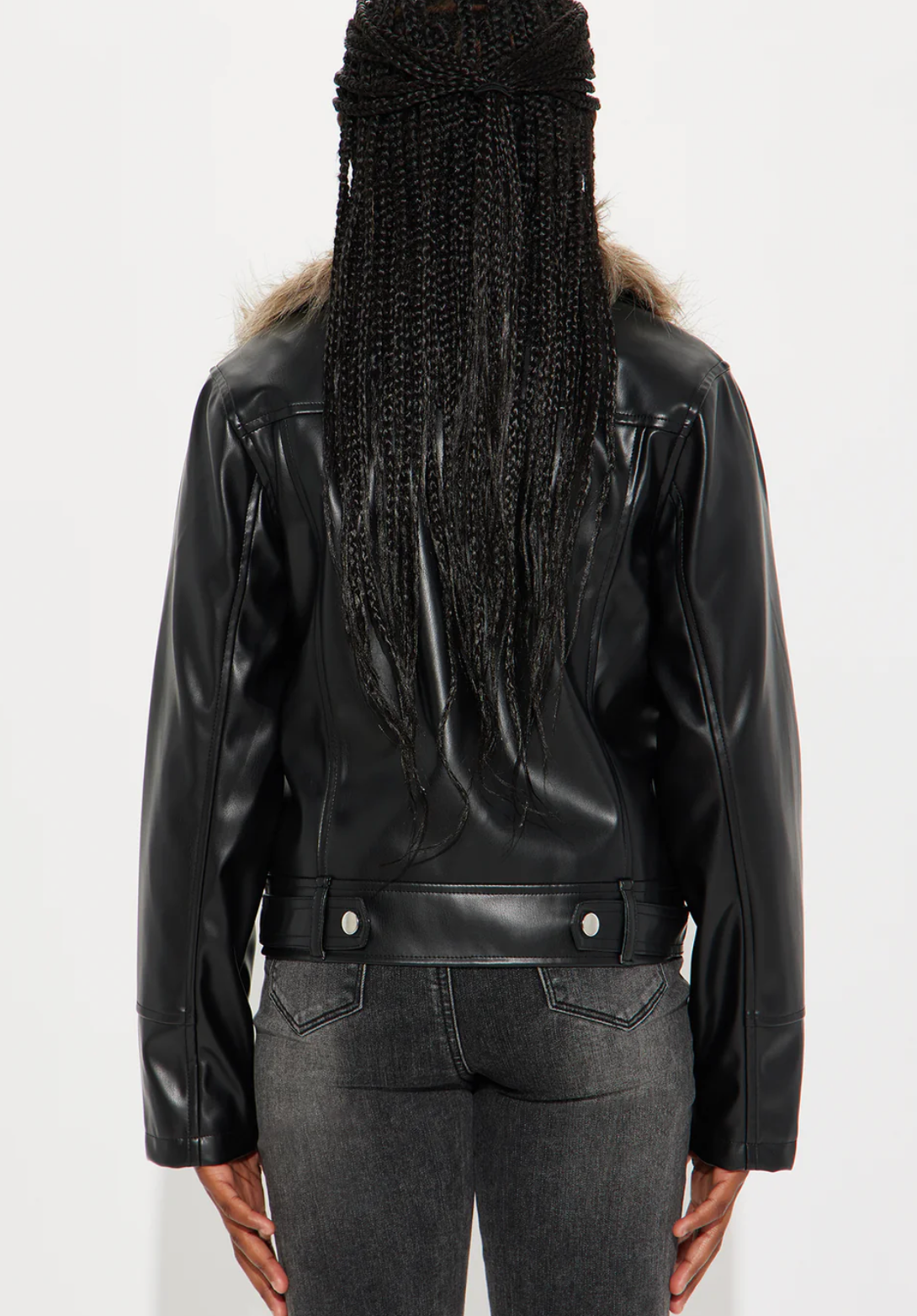 Veste de moto en similicuir fille