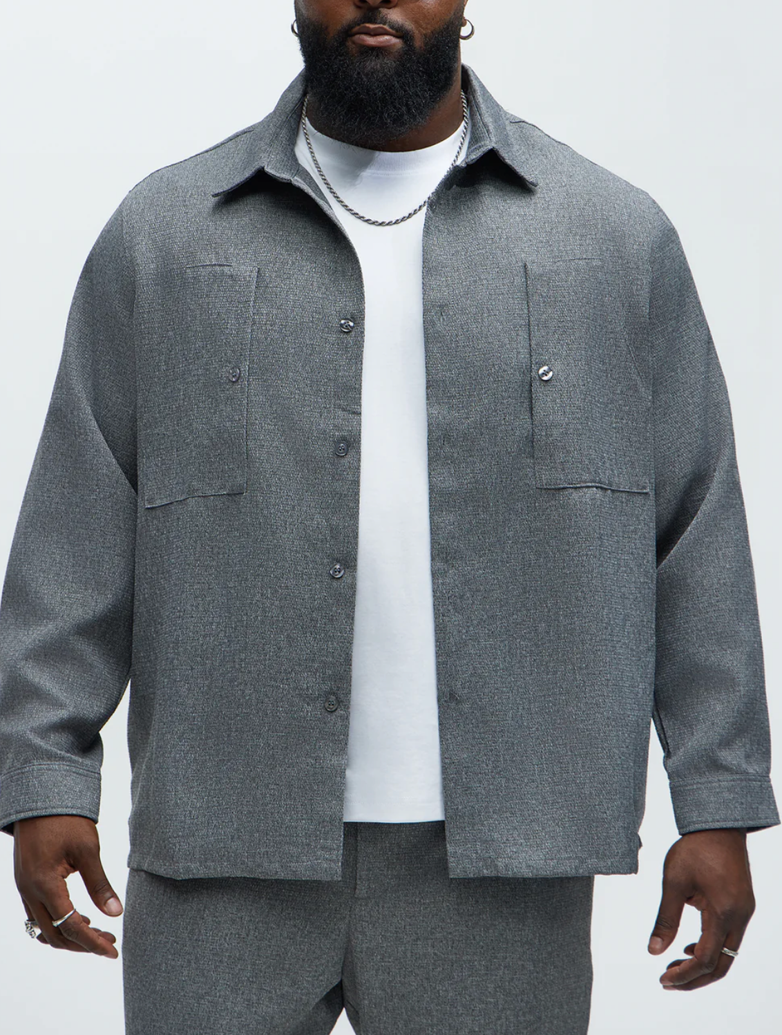 Chemise boutonnée texturée