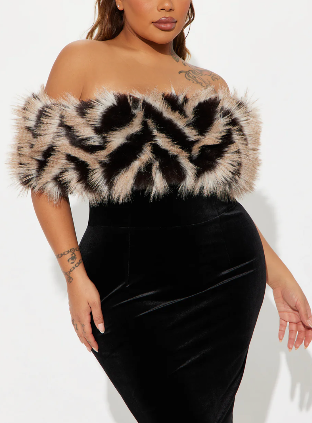 Robe midi en velours