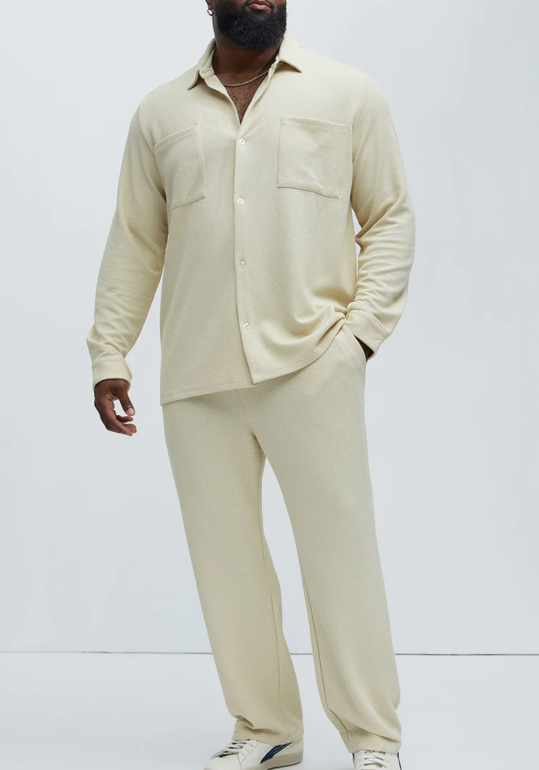 Chemise boutonnée texturée