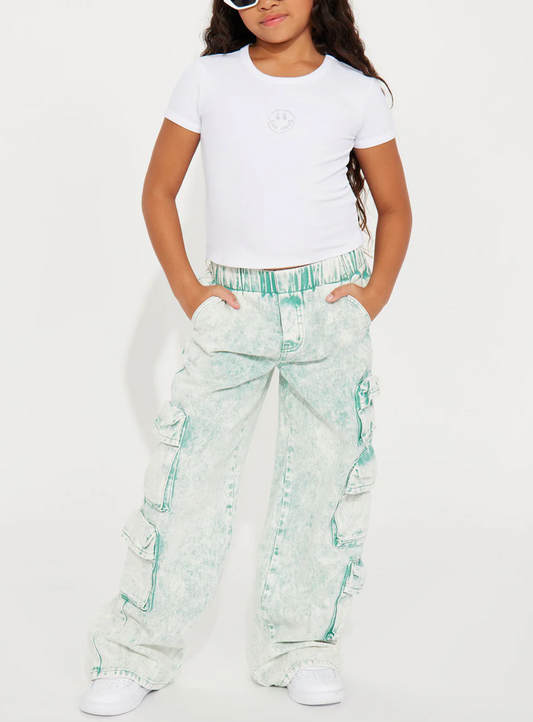 Jean cargo fille