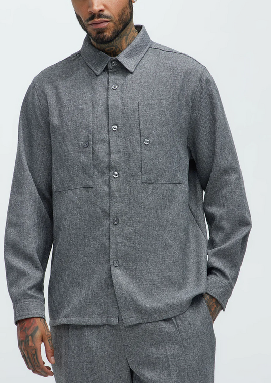 Chemise boutonnée texturée